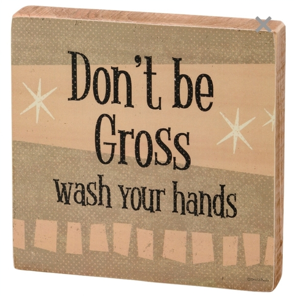 Primitives By Kathy Vintage Look Block Sign Set - Bathroom Decor - Picture 4 of 4